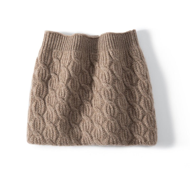 Cable Knit Cashmere Neck Warmer Snood Cashmere Neck Gaiter Cashmere Scarf Taupe M
