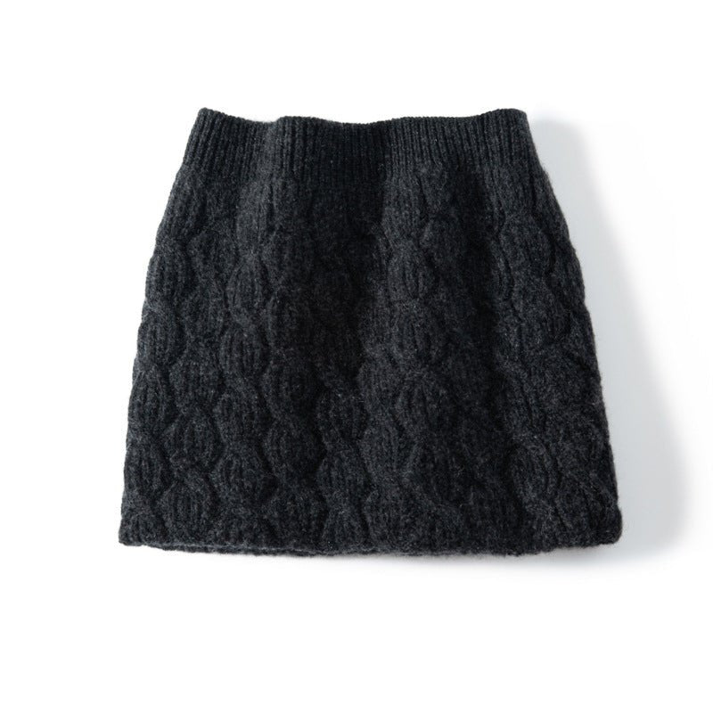 Cable Knit Cashmere Neck Warmer Snood Cashmere Neck Gaiter Cashmere Scarf Dark Grey M