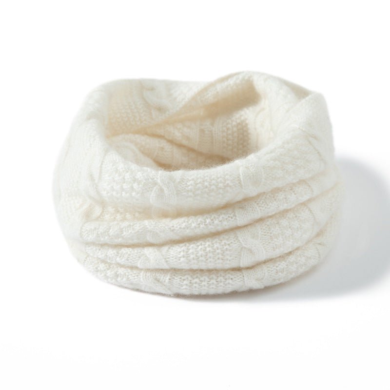 Loop Cable Knit Cashmere Neck Gaiter Cashmere Neck Scarf Ivory M