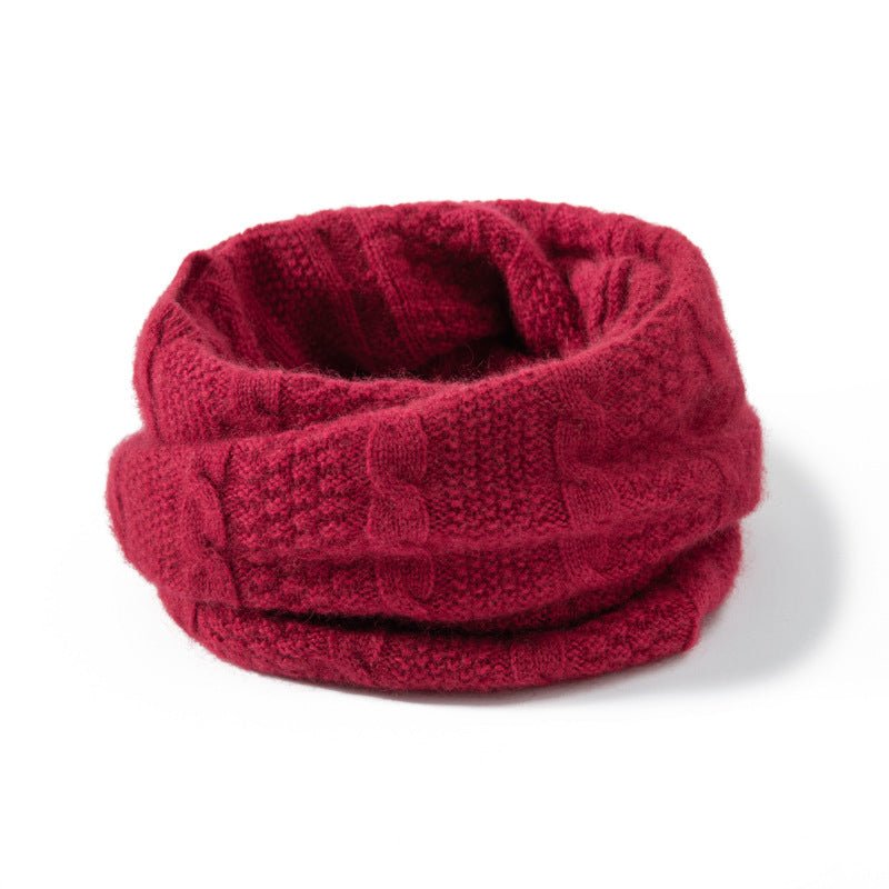Loop Cable Knit Cashmere Neck Gaiter Cashmere Neck Scarf Red M