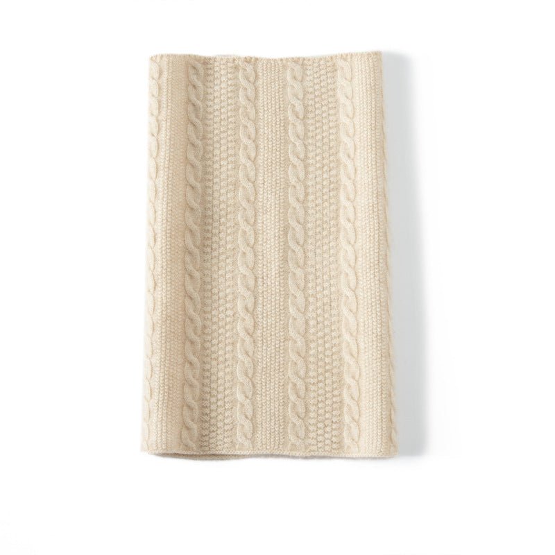 Loop Cable Knit Cashmere Neck Gaiter Cashmere Neck Scarf Black M