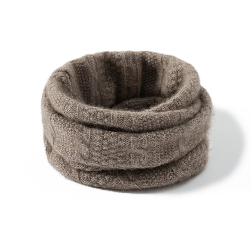 Loop Cable Knit Cashmere Neck Gaiter Cashmere Neck Scarf Taupe M