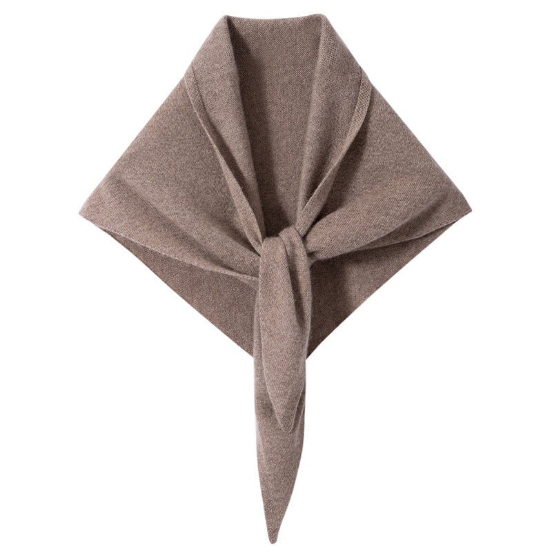 Cashmere Bandana Cashmere Triangle Scarf Cashmere Neck Tie Shawl Taupe M