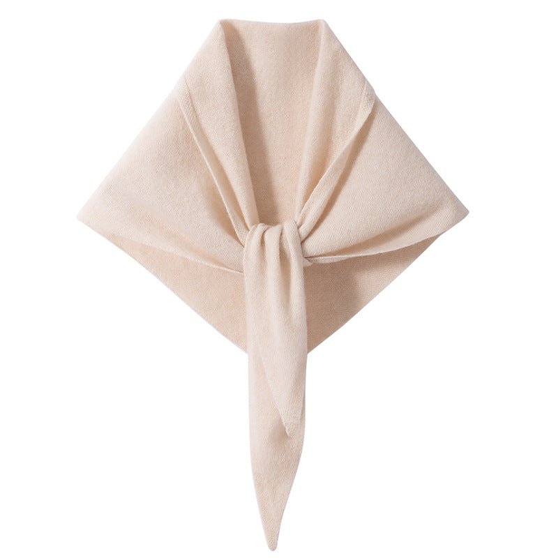 Cashmere Bandana Cashmere Triangle Scarf Cashmere Neck Tie Shawl Beige M