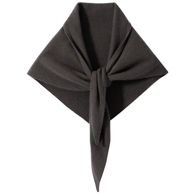 Cashmere Bandana Cashmere Triangle Scarf Cashmere Neck Tie Shawl Black Gray M