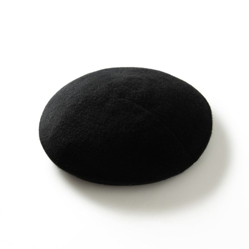 Womens Cashmere Hat Beret Round Knitted Cashmere Beanie Black M