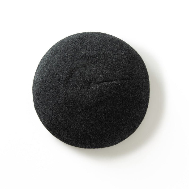 Womens Cashmere Hat Beret Round Knitted Cashmere Beanie Gray M
