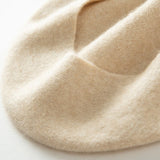 Womens Cashmere Hat Beret Round Knitted Cashmere Beanie Black M