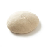 Womens Cashmere Hat Beret Round Knitted Cashmere Beanie Beige M