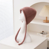 Cashmere Bonnet Hat with Ties Womens Ear Cover Cashmere Beanie Pink M