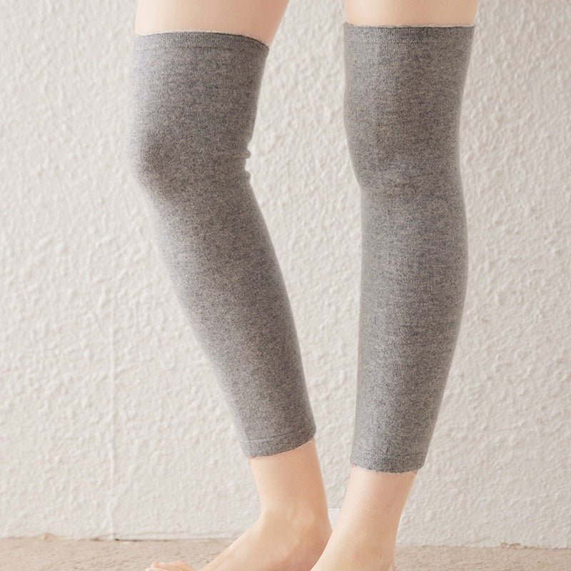 Soft Cashmere Knee - High Leg Warmers Cashmere Knit Knee Pad Thermal Gray M