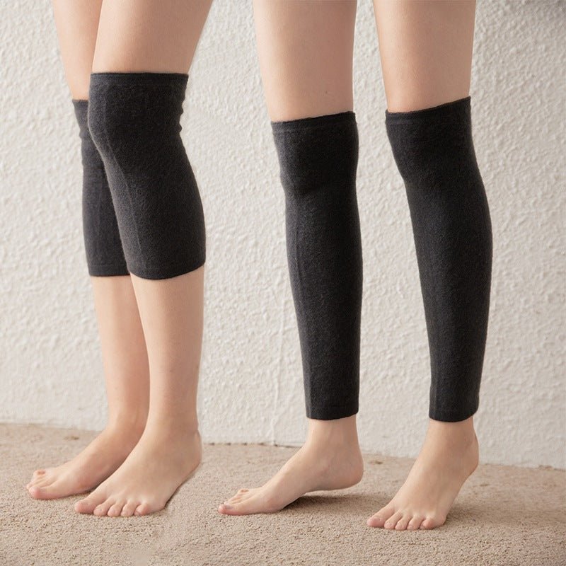 Soft Cashmere Knee - High Leg Warmers Cashmere Knit Knee Pad Thermal Gray M