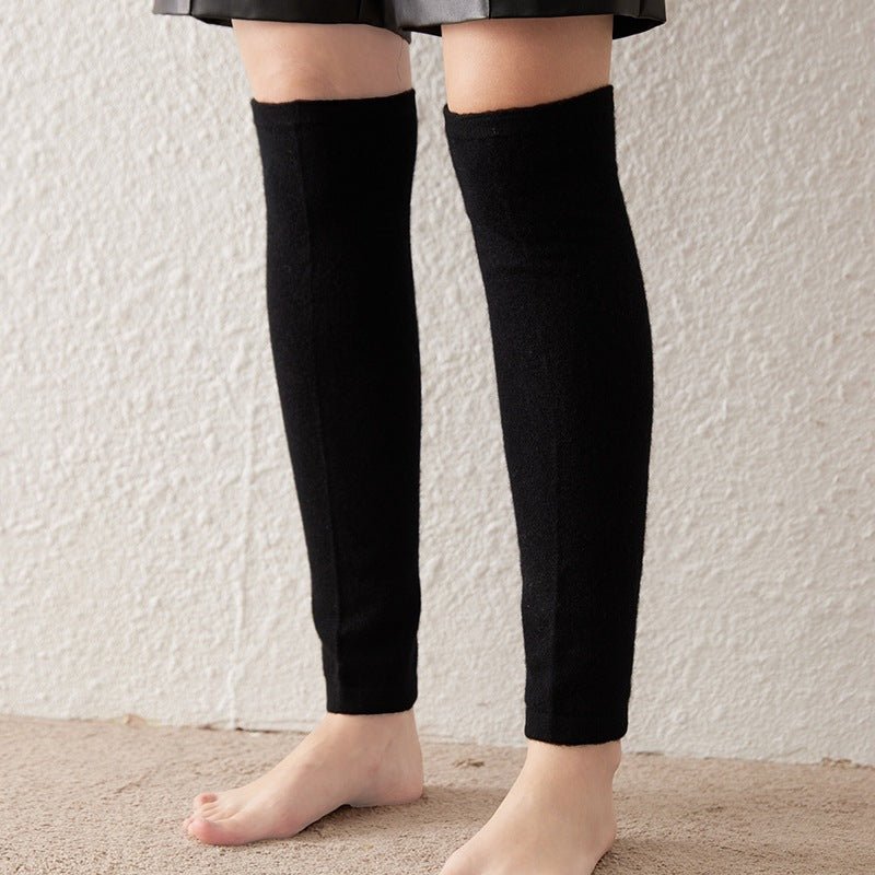 Soft Cashmere Knee - High Leg Warmers Cashmere Knit Knee Pad Thermal Gray M