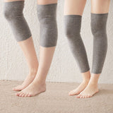 Soft Cashmere Knee - High Leg Warmers Cashmere Knit Knee Pad Thermal Light Gray M
