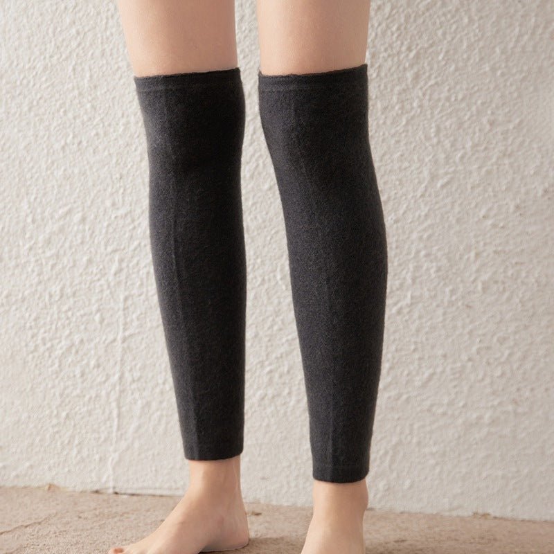 Soft Cashmere Knee - High Leg Warmers Cashmere Knit Knee Pad Thermal Gray M