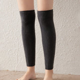Soft Cashmere Knee - High Leg Warmers Cashmere Knit Knee Pad Thermal Gray M