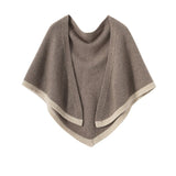 Cashmere Knit Cape Cashmere Poncho Shawl Cashmere Triangle Scarf Taupe M