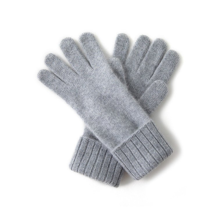 Cashmere Knit Gloves for Women Warm Cashmere Winter Gloves Multi Colors Grey M