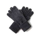Cashmere Knit Gloves for Women Warm Cashmere Winter Gloves Multi Colors Dark Grey M