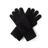 Cashmere Knit Gloves for Women Warm Cashmere Winter Gloves Multi Colors Black M