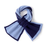 Cashmere Knot Scarf with Contrast Trim Double - Tone Cashmere Neck Wrap Blue M