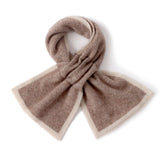 Cashmere Knot Scarf with Contrast Trim Double - Tone Cashmere Neck Wrap Taupe M