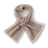 Cashmere Knot Scarf with Contrast Trim Double - Tone Cashmere Neck Wrap Brown M