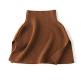 Cashmere Layered Collar Pullover Cashmere Dickey Ribbed Cashmere Neckpiece Brown M