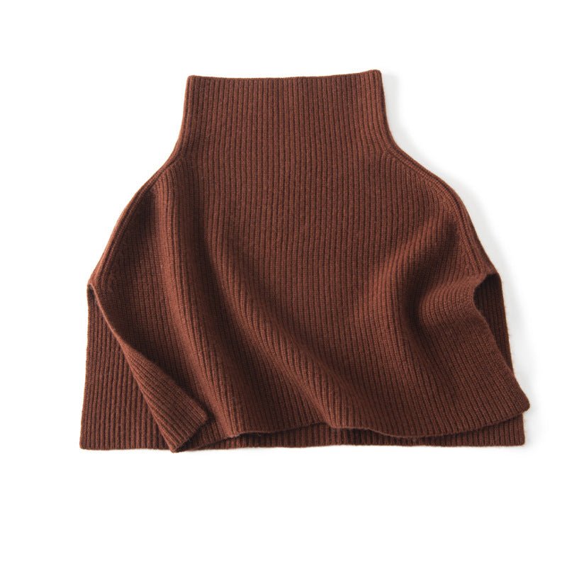Cashmere Layered Collar Pullover Cashmere Dickey Ribbed Cashmere Neckpiece Coffee M