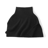 Cashmere Layered Collar Pullover Cashmere Dickey Ribbed Cashmere Neckpiece Black M