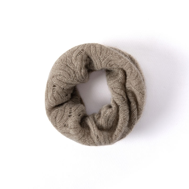 Cashmere Neck Gaiter Pure Cashmere Scarf for Men and Women Interlocking Braided Knit Taupe M