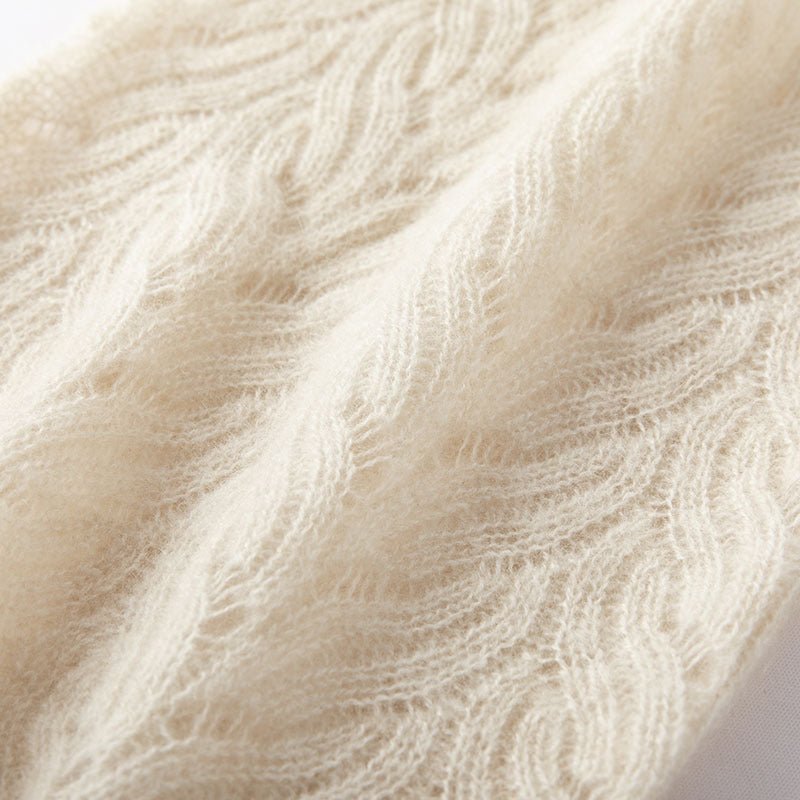 Cashmere Neck Gaiter Pure Cashmere Scarf for Men and Women Interlocking Braided Knit Beige M