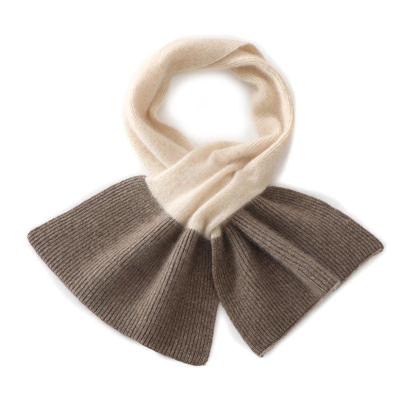 Cashmere Neck Scarf Winter Bow Scarf Womens Cashmere Neck Wrap Beige + Taupe M