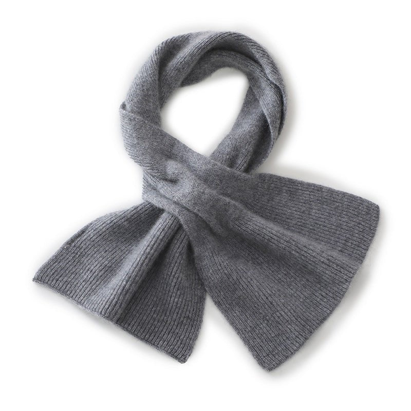 Cashmere Neck Scarf Winter Bow Scarf Womens Cashmere Neck Wrap Grey M