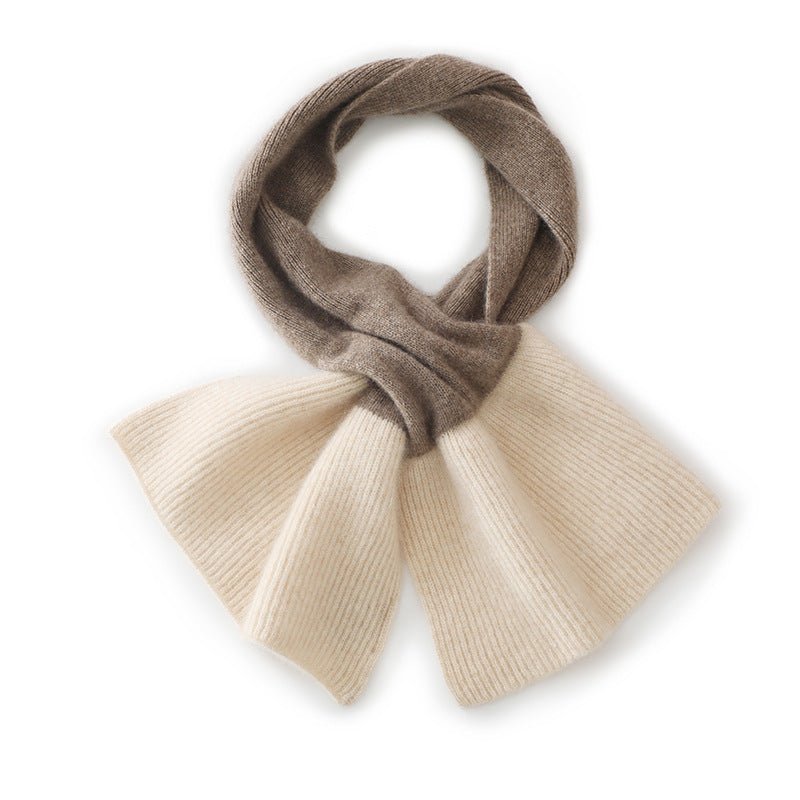 Cashmere Neck Scarf Winter Bow Scarf Womens Cashmere Neck Wrap Taupe + Beige M