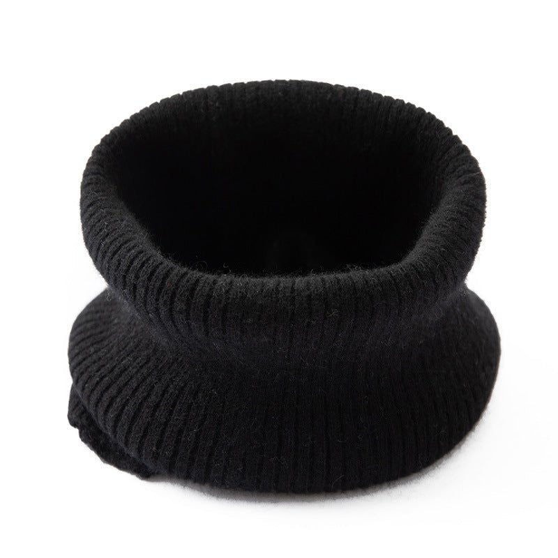 Ribbed Pure Cashmere Cowl Neck Gaiter Fall Winter Cashmere Neck Scarf Black M
