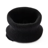 Ribbed Pure Cashmere Cowl Neck Gaiter Fall Winter Cashmere Neck Scarf Black M