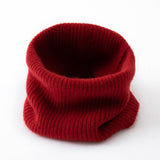 Ribbed Pure Cashmere Cowl Neck Gaiter Fall Winter Cashmere Neck Scarf Red M