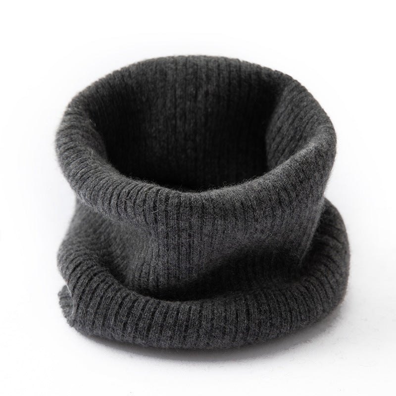 Ribbed Pure Cashmere Cowl Neck Gaiter Fall Winter Cashmere Neck Scarf Dark Gray M