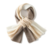 Cashmere Scarf Crossed Cashmere Neck Warmer Colorful Neckerchief Taupe M