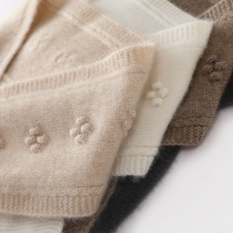 Pure Cashmere Neck Warmer Scarf Cashmere Knit Bowknot Scarf Gray M