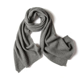 Unisex Cashmere Shawls And Wraps Long Cashmere Ribbed Scarf Gray L