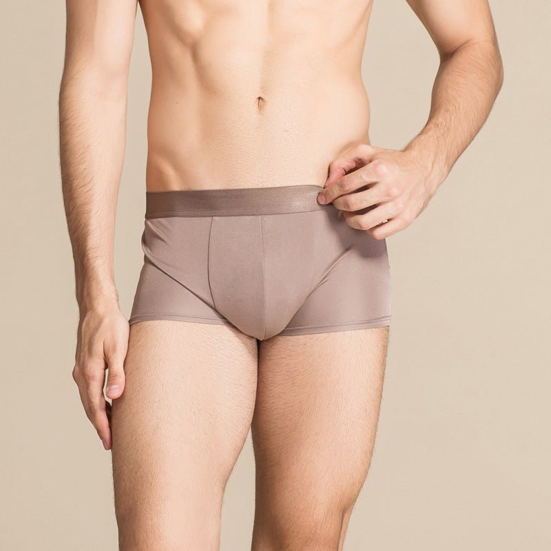 Classic Mens Silk Briefs Comfy Silk Boxer Coffee S