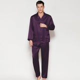 Classic Men Long Silk Pajama Set Real Pure Silk Pajamas Champagne XS