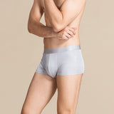 Classic Mens Silk Briefs Comfy Silk Boxer Silver Gray S