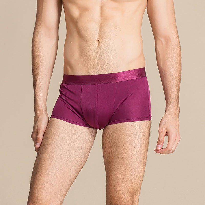 Classic Mens Silk Briefs Comfy Silk Boxer Claret S