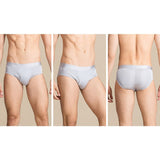 Classic Mens Silk Briefs Sexy Silk Triangle Boxer Silver Gray S