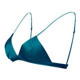 Classic Wireless Sexy Silk Triangle Bra Dark Teal S