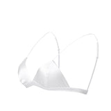 Classic Wireless Sexy Silk Triangle Bra White S