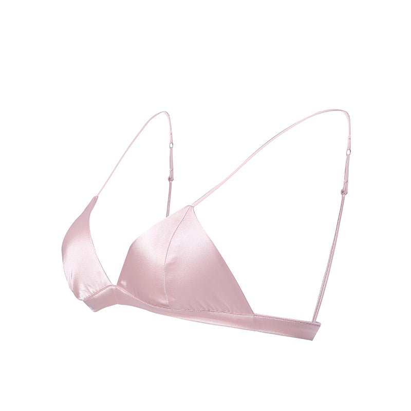 Classic Wireless Sexy Silk Triangle Bra Dark Teal S
